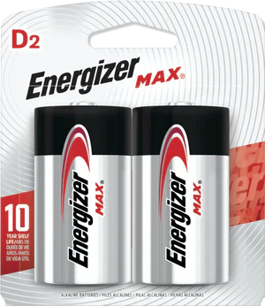 Energizer - Max Alkaline D 2 PACK - BATTERY